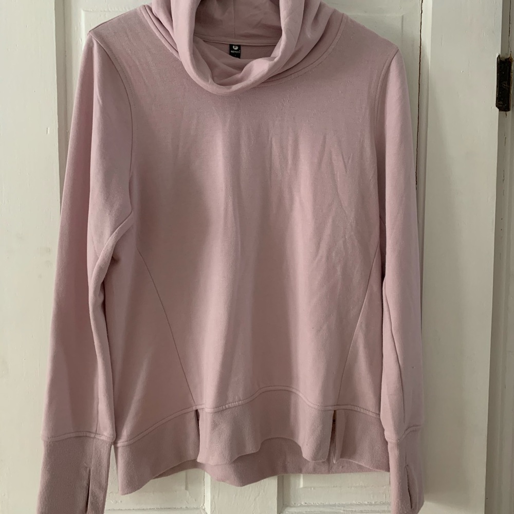90 degree cowl neck sweatshirt/pink